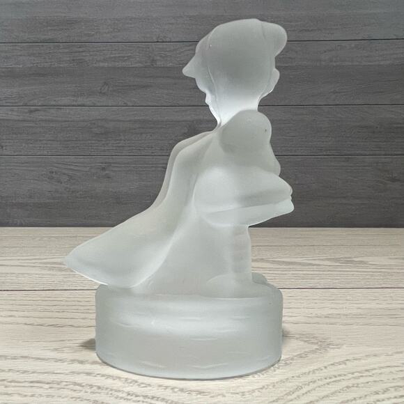 Vintage LE Smith Frosted Glass Girl with Goose Geese Figurine Paperweight - Picture 2 of 10